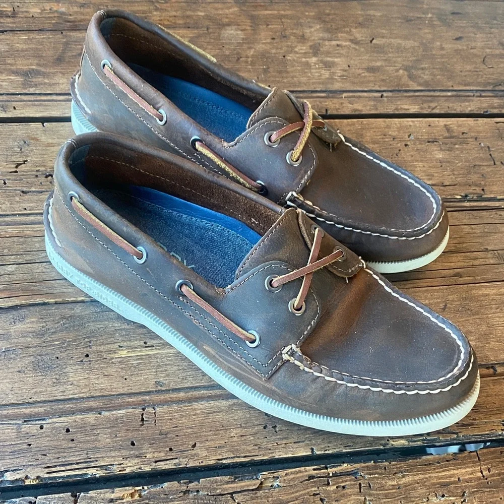 Men's Sperry Brown Leather Boat Shoes
